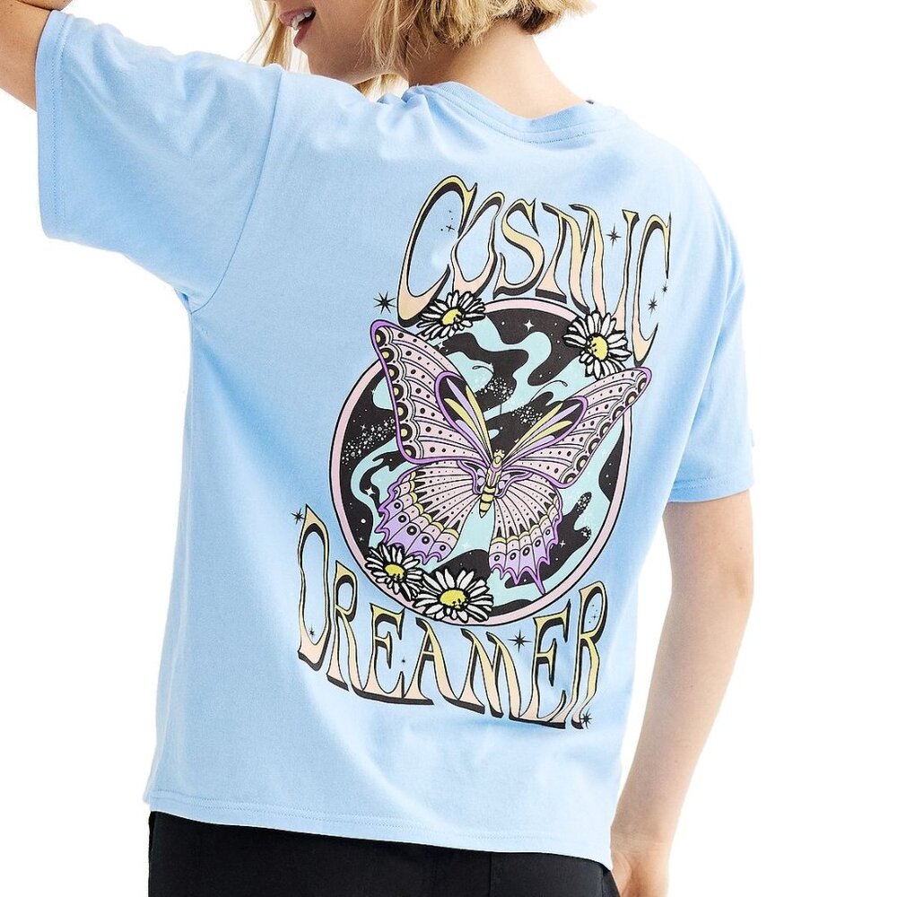 New! Cosmic Dreamer Embroidered Double-Sided Boyfriend T-Shirt